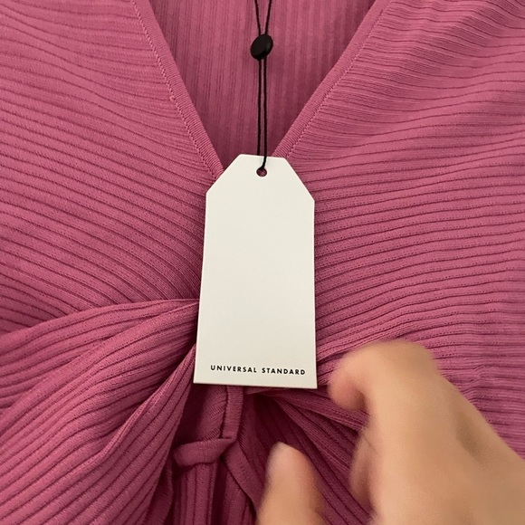 NWT Universal Standard Twist Knit Ribbed Dress Anemone Pink - Picture 10 of 11